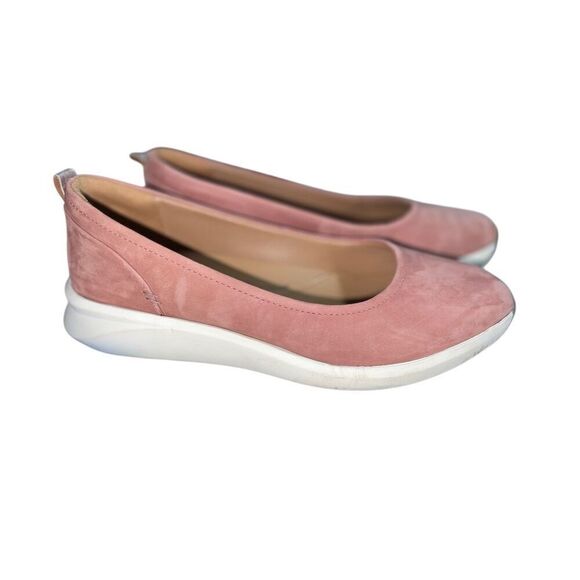 Womens Clarks Un Rio Vibe Wedge Slip On Size 7 Rose Pink Suede Comfort Slide - Picture 1 of 16